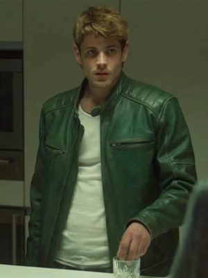 Bad Influence 2025 Alberto Olmo Green Leather Jacket