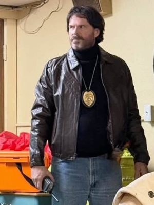 Michael Grable Dead Man's Wire 2025 Cary Elwes Leather Jacket