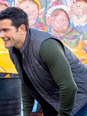 Christmas Under The Stars Jesse Metcalfe Grey Quilted Vest