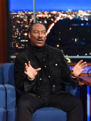 Eddie Murphy Black Suede Leather Jacket