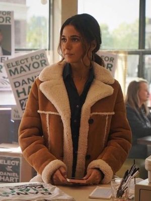Emmanuelle Chriqui Superman & Lois Brown Shearling Coat