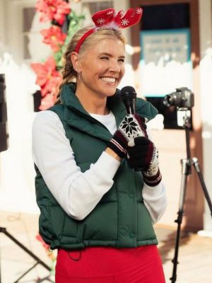 Fit for Christmas Amanda Kloots Green Puffer Vest