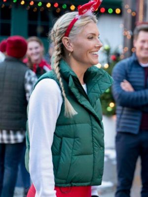 Fit for Christmas Amanda Kloots Green Puffer Vest