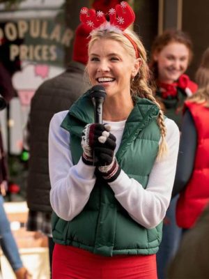 Fit for Christmas Amanda Kloots Green Puffer Vest