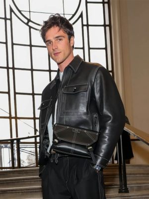 Jacob Elordi Classic Black Leather Jacket