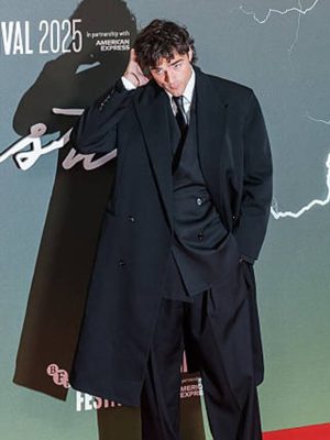 Jacob Elordi New Black Wool Coat