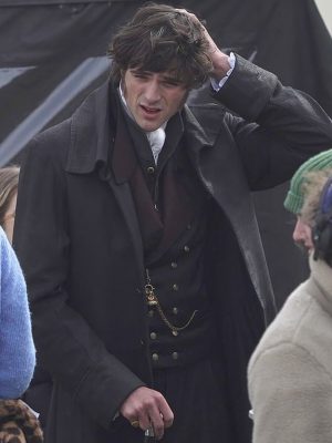 Jacob Elordi Wuthering Heights 2026 Black Wool Coat