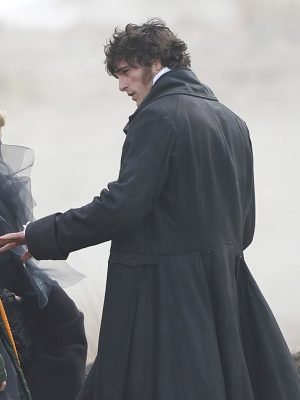 Jacob Elordi Wuthering Heights 2026 Black Wool Coat