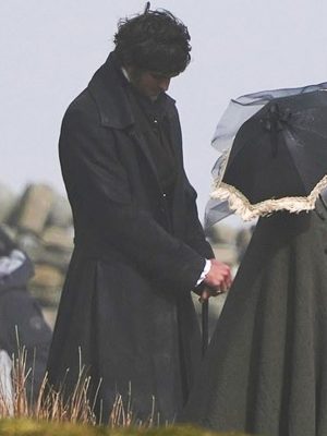 Jacob Elordi Wuthering Heights 2026 Black Wool Coat