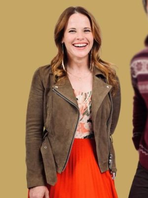 Katie Leclerc A Cherry Pie Christmas 2025 Suede Jacket