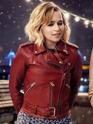 Last Christmas Emilia Clarke Biker Leather Jacket
