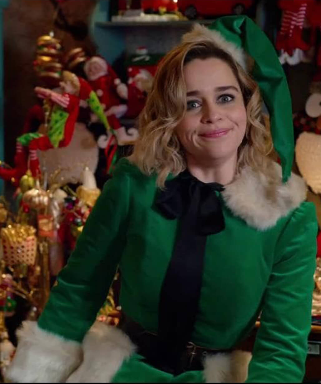 Last Christmas Emilia Clarke Velvet Coat