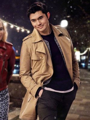 Last Christmas Henry Golding Cotton Beige Coat