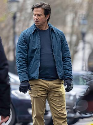 Mark Wahlberg The Family Plan 2 Blue Jacket