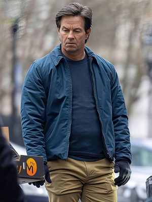 Mark Wahlberg The Family Plan 2 Blue Jacket