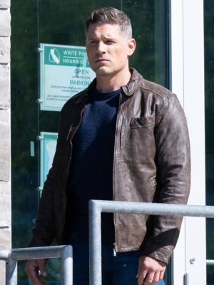 Matt Lauria Sheriff Country 2025 Brown Leather Jacket