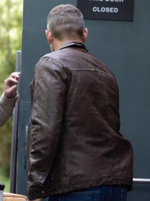 Matt Lauria Sheriff Country 2025 Brown Leather Jacket