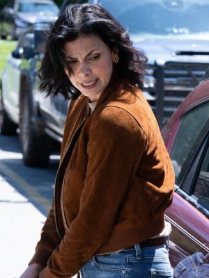 Morena Baccarin Sheriff Country 2025 Brown Suede Jacket
