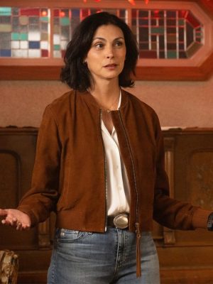 Morena Baccarin Sheriff Country 2025 Brown Suede Jacket