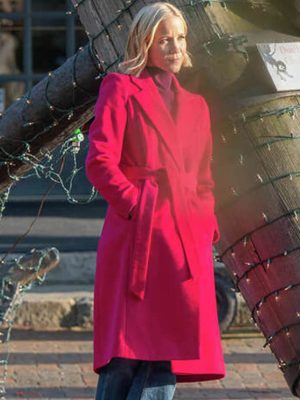Mystic Christmas Jessy Schram Red Trench Coat