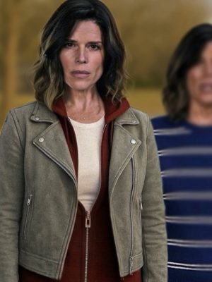 Neve Campbell Scream 7 Grey Leather Jacket
