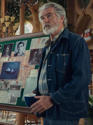 Pierce Brosnan The Thursday Murder Club Blue Denim Jacket