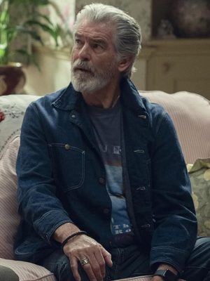 Pierce Brosnan The Thursday Murder Club Blue Denim Jacket