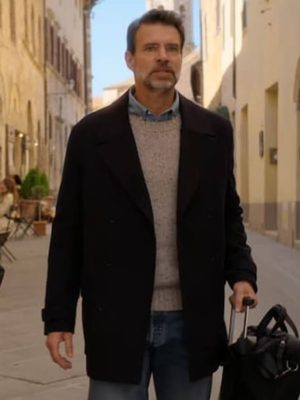 Scott Foley La Dolce Villa 2025 Blue Wool Coat