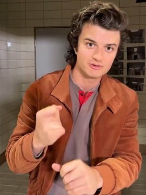 Joe Keery Stranger Things S5 Brown Suede Jacket