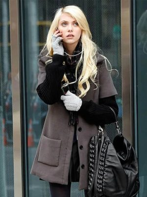 Taylor Momsen Gossip Girl Grey Wool Coat