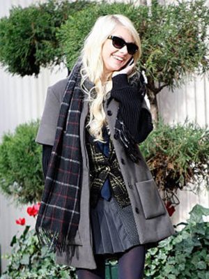 Taylor Momsen Gossip Girl Grey Wool Coat