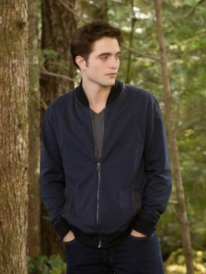 The Twilight Saga: Breaking Dawn 2 Robert Pattinson Blue Bomber Jacket