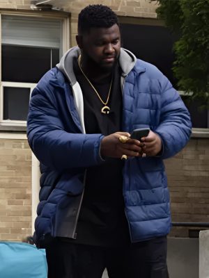 Tobi Bamtefa Mayor of Kingstown S02 Blue Puffer Jacket