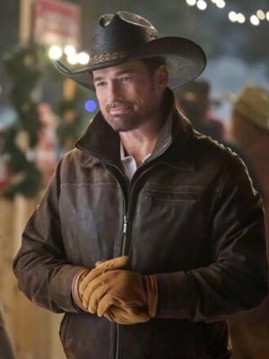 Warren Christie A Royal Montana Christmas 2025 Leather Jacket