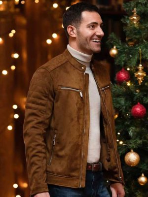 12 Dates of Christmas Garrett Marcantel Brown Suede Jacket