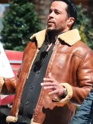 Best Christmas Ever Matt Cedeño Leather Shearling Jacket