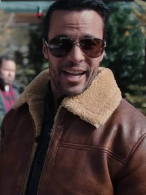 Best Christmas Ever Matt Cedeño Leather Shearling Jacket