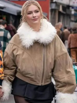 Camille Emily in Paris S04 Shearling Suede Jacket