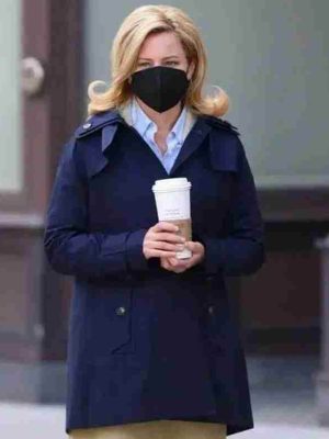 Elizabeth Banks Call Jane Blue Cotton Coat