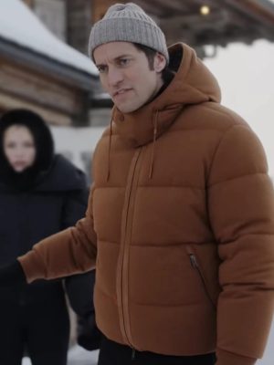 Emily in Paris S4 Lucas Bravo Brown Puffer Jacket