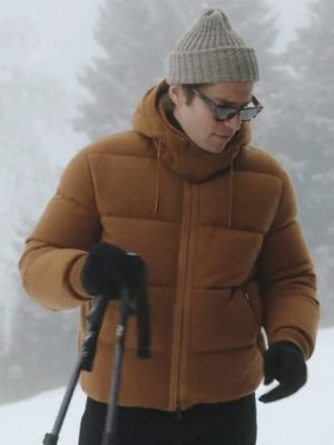 Emily in Paris S4 Lucas Bravo Brown Puffer Jacket