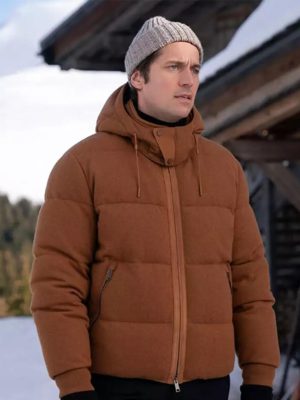 Emily in Paris S4 Lucas Bravo Brown Puffer Jacket