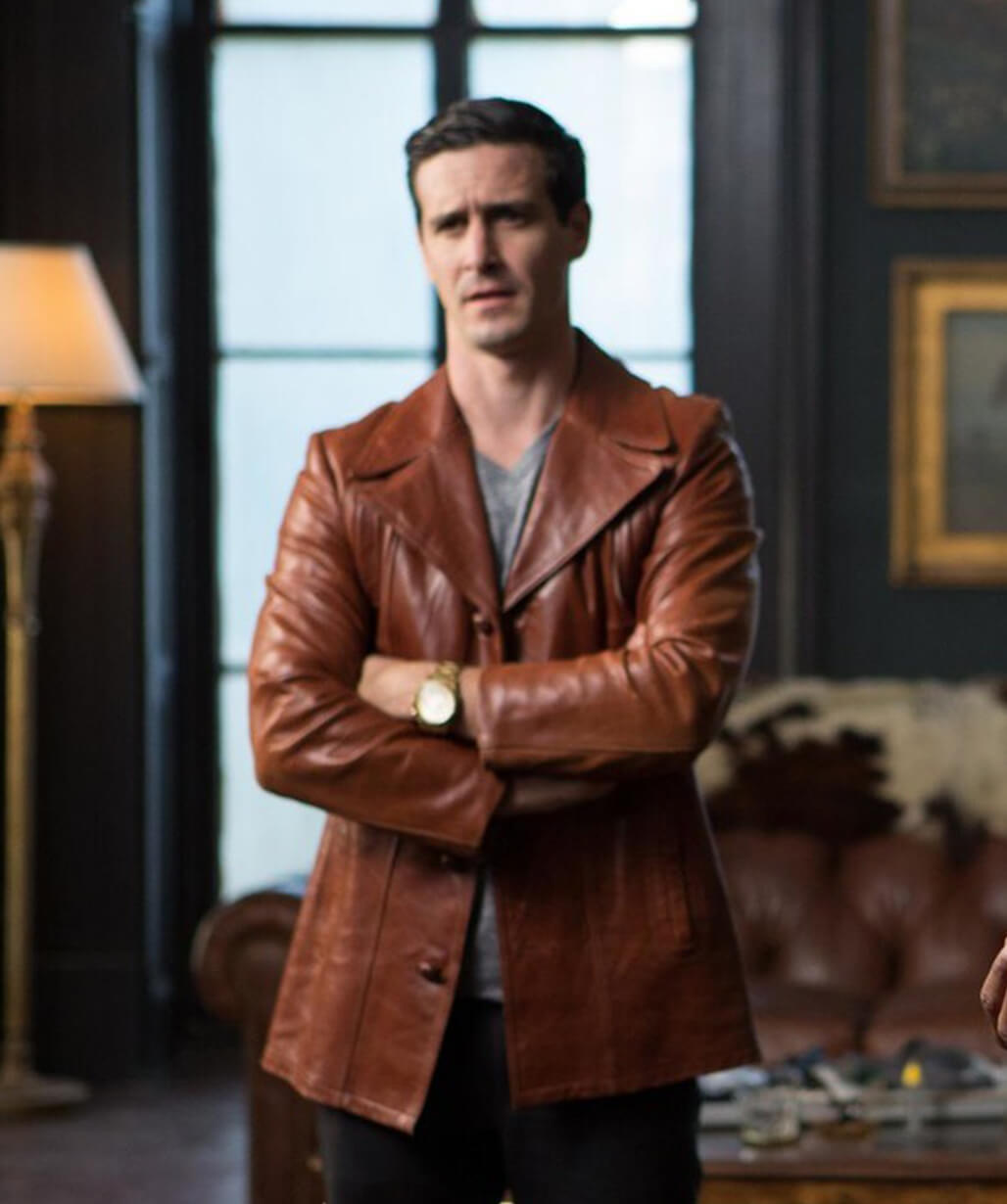 James Ransone Mr. Right Brown Leather Jacket