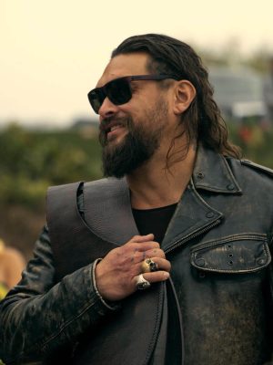 Jason Momoa The Wrecking Crew 2026 Biker Leather Jacket