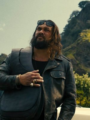 Jason Momoa The Wrecking Crew 2026 Biker Leather Jacket