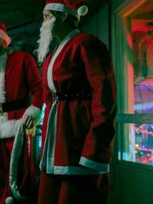 Jingle Bell Heist 2025 Olivia Holt Red Santa Coat