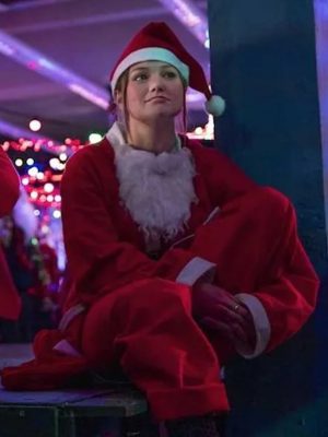 Jingle Bell Heist 2025 Olivia Holt Red Santa Coat