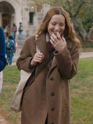 Leslie Mann Poetic License 2025 Brown Wool Coat