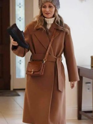 Man Vs Baby S01 Kelly Hampson Brown Wrap Coat