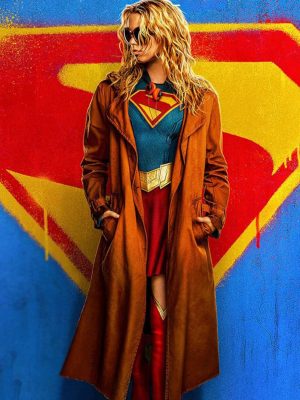 Milly Alcock Supergirl 2026 Brown Trench Coat